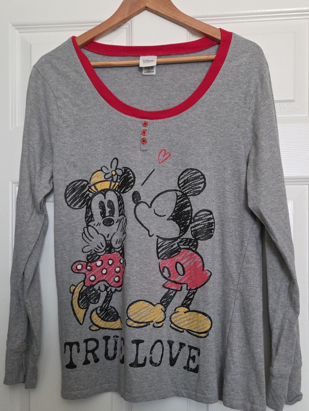 Mickey and Minnie Mouse True Love Henley Top Heart Shirt